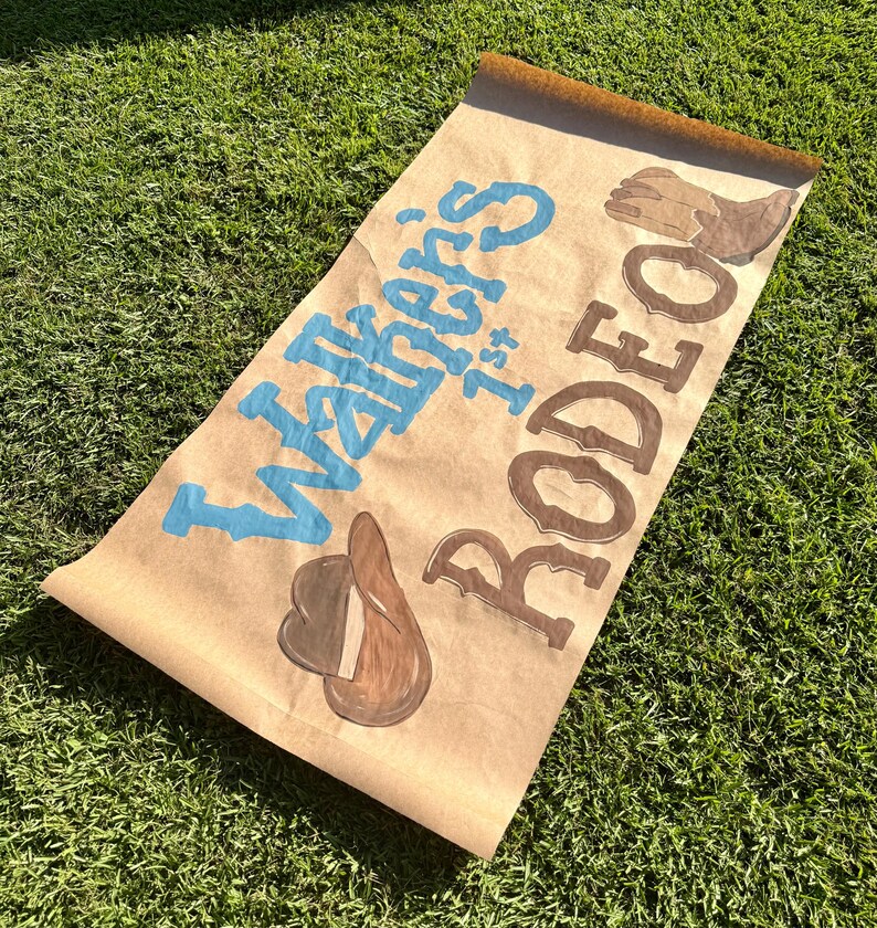 First Rodeo Paper Banner Banner / Sign - Birthday Banner - First Rodeo - First Birthday ...