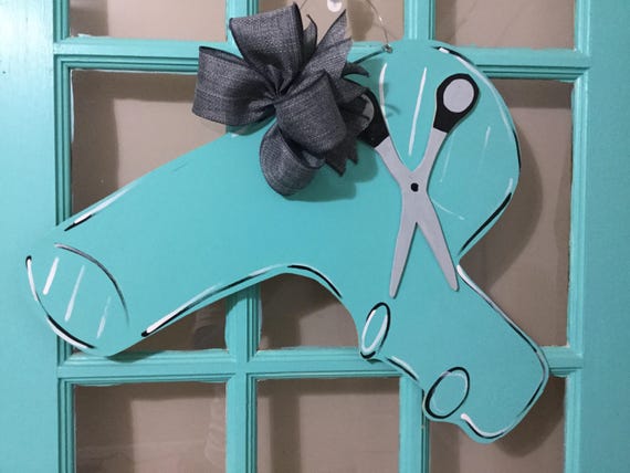 Hair Stylist Blow Dryer Wooden Door Hanger Etsy