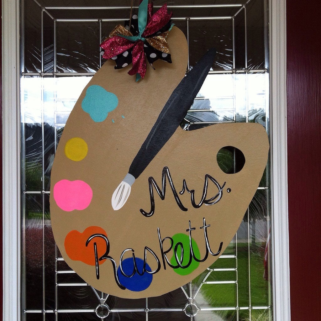 Artist Paint Palette Wooden Door Hanger Etsy