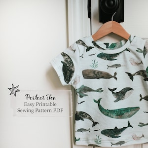Baby or Child TEE shirt SEWING Pattern pdf |  9 sizes | easy sewing pattern, tshirt sewing pattern pdf/A0, video tutorial included