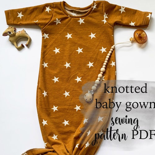 Knot Gown Sewing Pattern. Newborn Gown. PDF Pattern Easy With Etsy