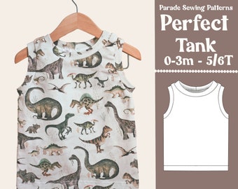 Baby or Child TANK TOP SEWING Pattern pdf | 9 sizes | easy sewing pattern, video tutorial included,  tank top pattern pdf/A0/projector