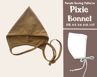 BABY BONNET SEWING Pattern with video tutorial | baby bonnet sewing pattern pdf, A0, knit baby bonnet pattern, bonnet with a point