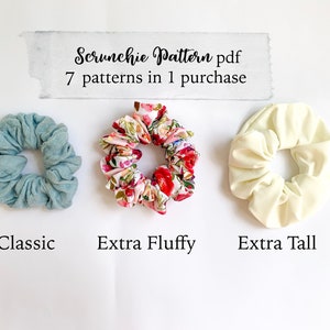 Scrunchie Sewing Pattern PDF | easy scrunchie tutorial | video instructions included, A0 PDF, jumbo scrunchie pattern