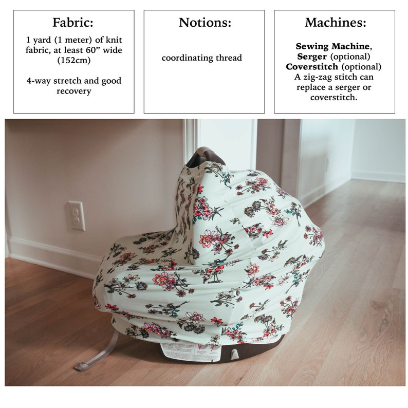 The Stretchy CAR SEAT COVER pattern make a carseat cover Etsy