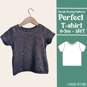 T-shirt SEWING Pattern with video tutorial | children&#39;s tshirt sewing pattern PDF/A0, easy sewing pattern, top sewing pattern