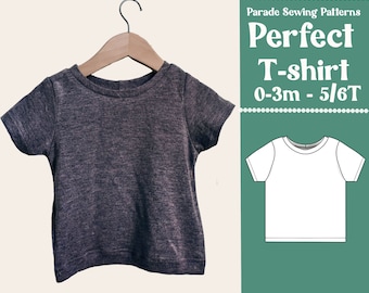 Patrón de COSTURA de camiseta con vídeo tutorial / patrón de costura de camiseta infantil PDF/A0, patrón de costura fácil, patrón de costura superior