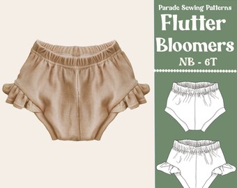 FLUTTER BLOOMERS SEWING Pattern | baby bloomer pattern, diaper cover pattern, sewing pattern pdf, A0 sewing pattern