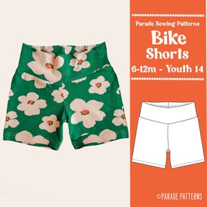 FIETSSHORTS pdf naaipatroon/A0 | videotutorial | zachte, gebreide short voor maten 6-12 m tot en met 14 . jongeren