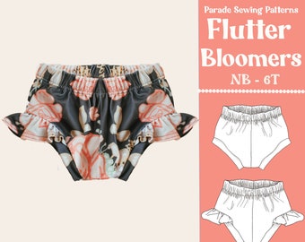 FLUTTER BLOEMEN NAAIEN Patroon met video-tutorial | 11 maten, babybloeiers naaipatroon Pdf A0, eenvoudig naaipatroon met video-tutorial