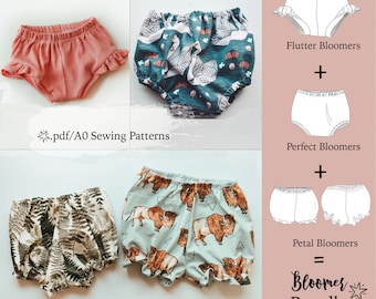 BUNDLE: Perfect Bloomers Pattern + Petal Bloomers Pattern + Flutter Bloomers Pattern, save 20%