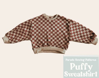 Child or Teen Puffy SWEATSHIRT SEWING Pattern pdf | easy sewing pattern, sweatshirt sewing pattern pdf/A0, video tutorial included | balloon