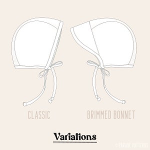 BABY BONNET SEWING Pattern pdf | A0 sewing pattern | bonnet pattern | sun hat pattern| brimmed bonnet | video tutorial incl