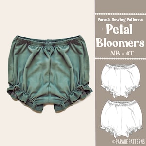PETAL BLOOMERS SEWING Pattern pdf | 11 Sizes | 2 styles, easy bloomer sewing pattern, baby bloomer sewing pattern, diaper cover sewing