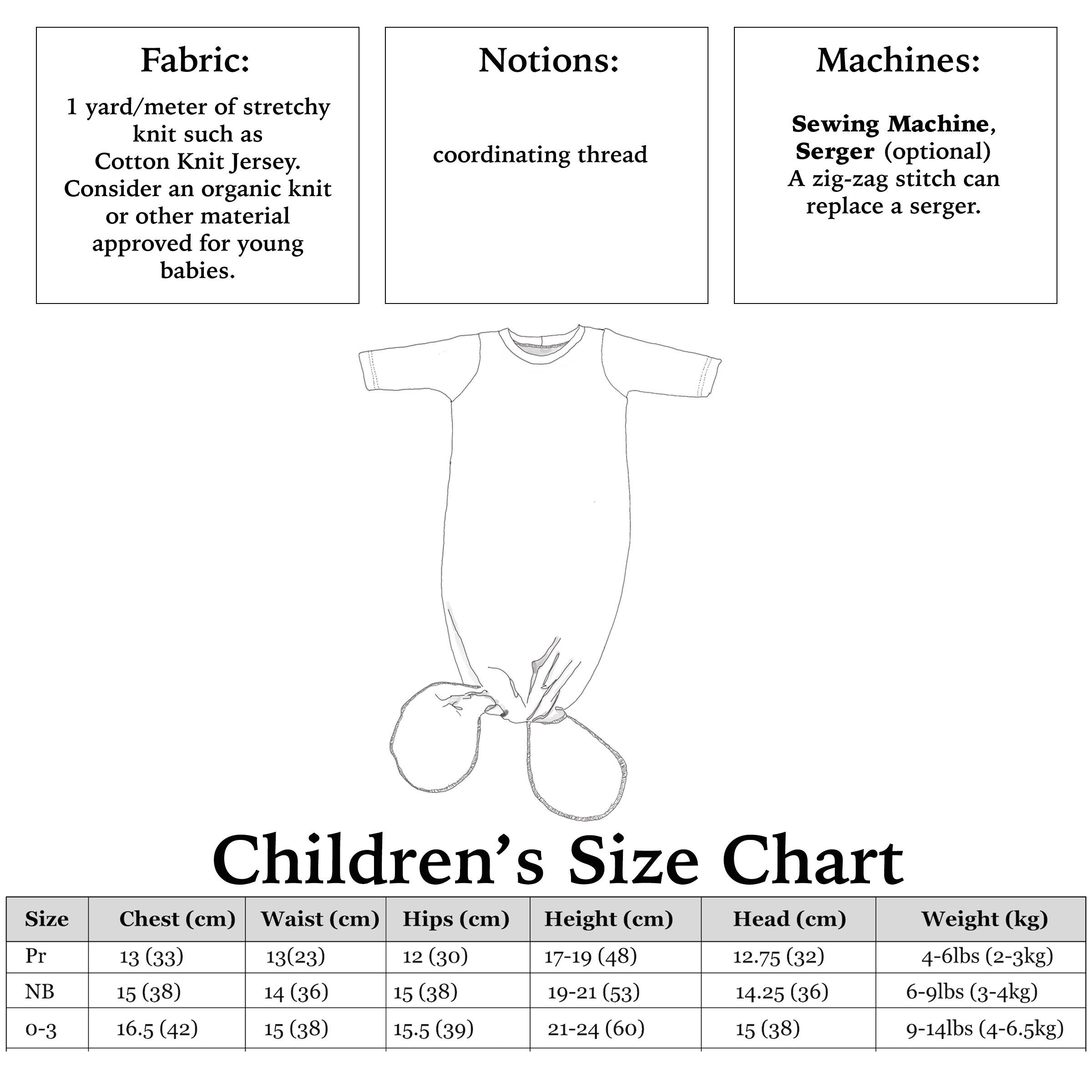 KNOTTED GOWN for BABY Sewing Pattern Pdf/a0 Now Includes 3 Etsy