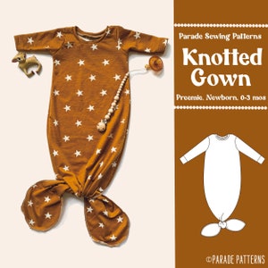 KNOTTED GOWN for BABY Sewing Pattern pdf/A0 |  video tutorial