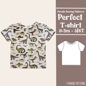 Sewing Pattern T-Shirt with video tutorial | Sewing Pattern PDF and A0 | 9 sizes | perfect tee sewing pattern, easy sewing pattern