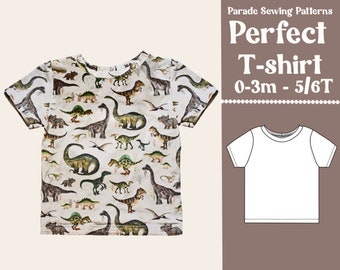 Sewing Pattern T-Shirt with video tutorial | Sewing Pattern PDF and A0 | 9 sizes | perfect tee sewing pattern, easy sewing pattern