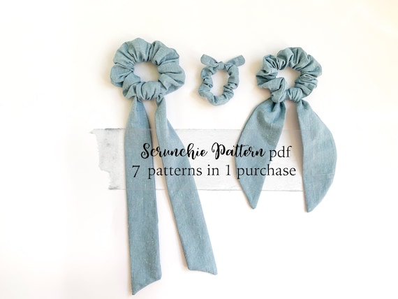 Scrunchie Sewing Pattern Pdf Ponytail Scarf Pattern Etsy