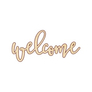 Welcome Wood Sign Unfinished DIY Blank Cutout | Paint and Personalize Rustic Front Door Hanger or Farmhouse Wall Decor for Home Entryway