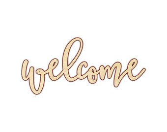 Welcome Wood Sign Unfinished DIY Blank Cutout | Paint and Personalize Rustic Front Door Hanger or Farmhouse Wall Decor for Home Entryway