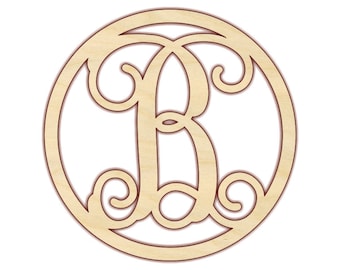 Circle Monogram - Large Wood Monogram Letter - 18"-24" - 150201
