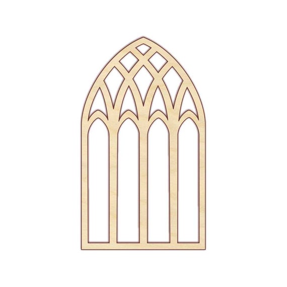 Window Vintage Inspired Arch Frame Laser Cut Wood Shapes Unfinished 160553