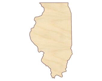 Illinois State Shape - State of Illinois Wooden Shape