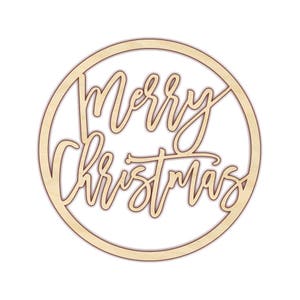 Merry Christmas - Sign - Door Hanger - Christmas Sign for Front Door - Wall Hanging - Unfinished Wood