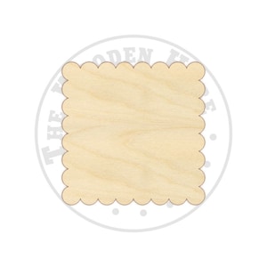 Scalloped Square Cutout Shapes - 170230 -Unfinished wood, Various sizes, Wood Craft Shapes