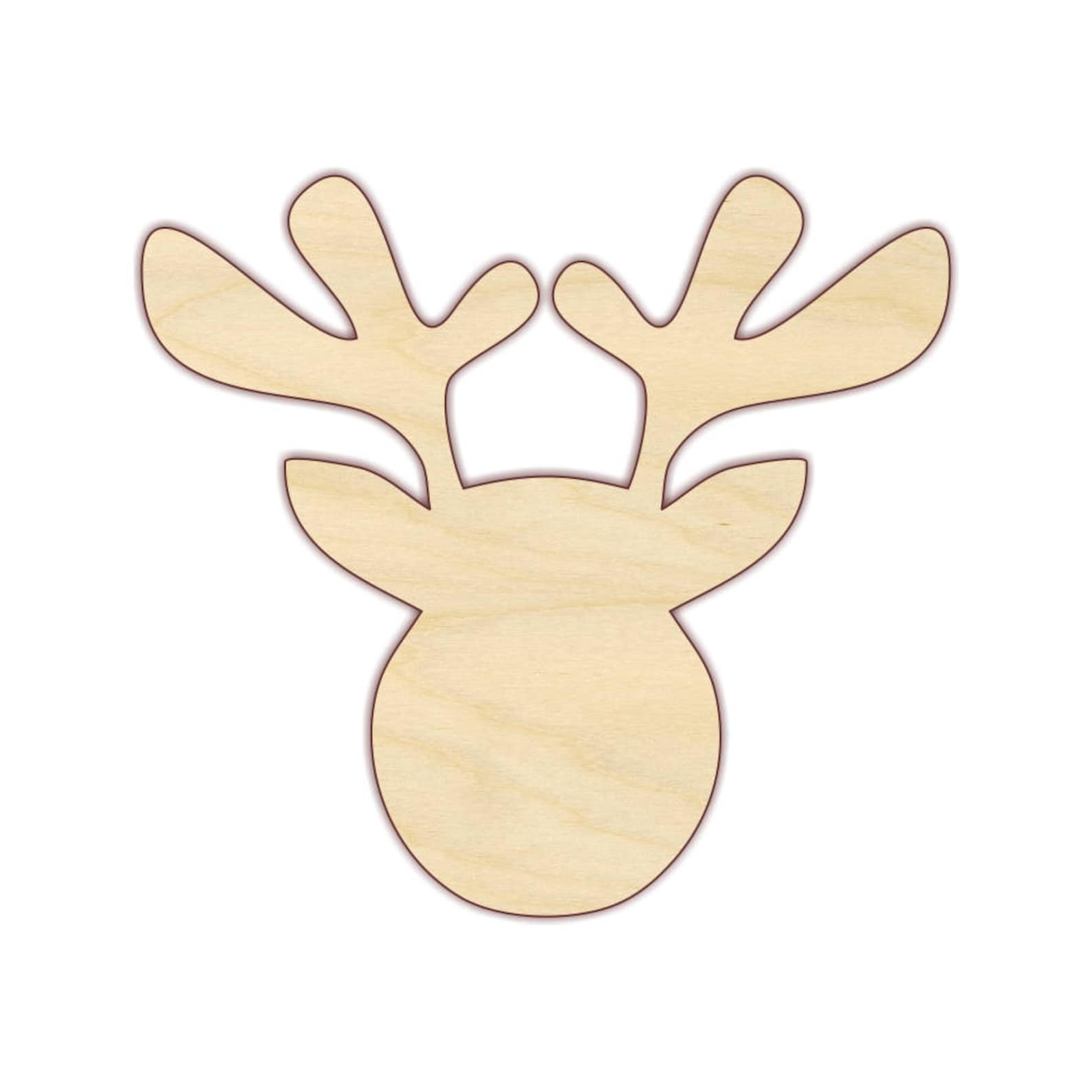 Reindeer Head Wood Cutout Unfinished Wood 160293 - Etsy