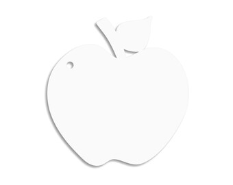 Apple Acrylic Blank - Laser Cut Acrylic Blanks - Key Chain - Badge Reel - Phone Grip