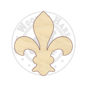 Fleur-De-Lis Wood Cut Out - 170199 - Unfinished , Various sizes, Mardi Gras