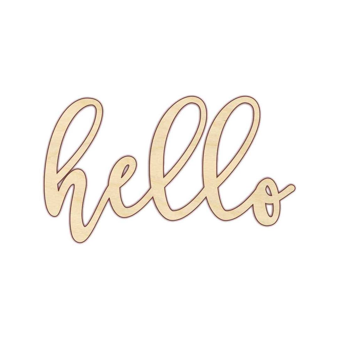 Hello Wooden Sign – Modern Cursive Wood Word - Etsy
