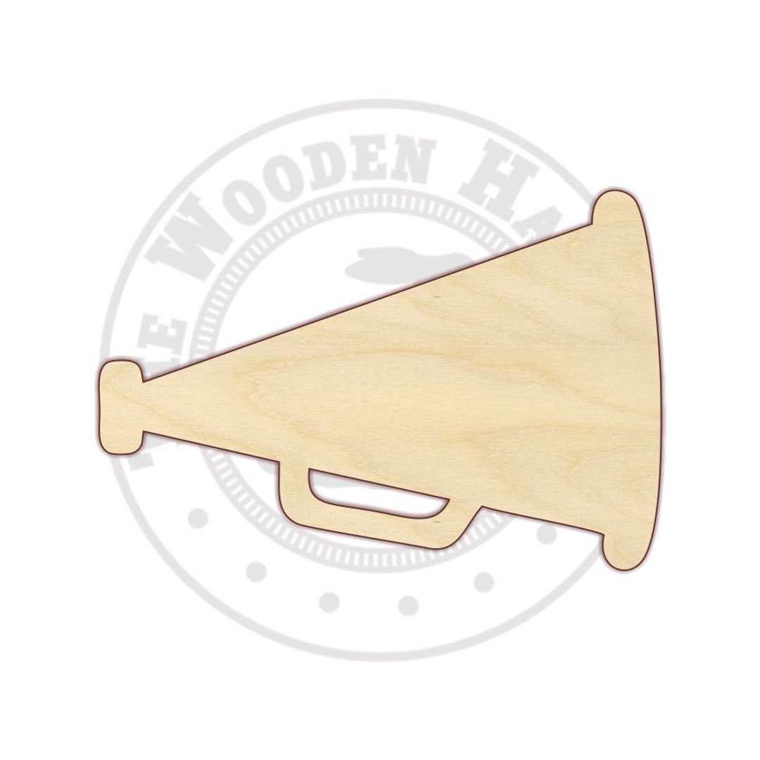 Megaphone Cheer Cheerleading Cheerleader Decor Unfinished Wood Craft