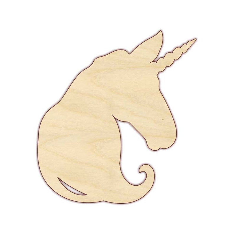 Unicorn Head Wood Cutout Unfinished Wood 160508 Etsy