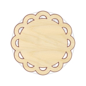 Scalloped Circle Ornament Blank 4&quot; - Christmas Ornament - 170432 - Unfinished wood