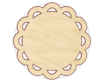 Scalloped Circle Ornament Blank 4" - Christmas Ornament - 170432 - Unfinished wood