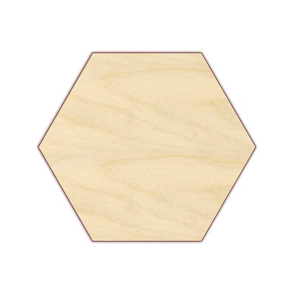 Hexagon - Wood Hexagon Shape - Unfinished Wooden Hexagons - 160492