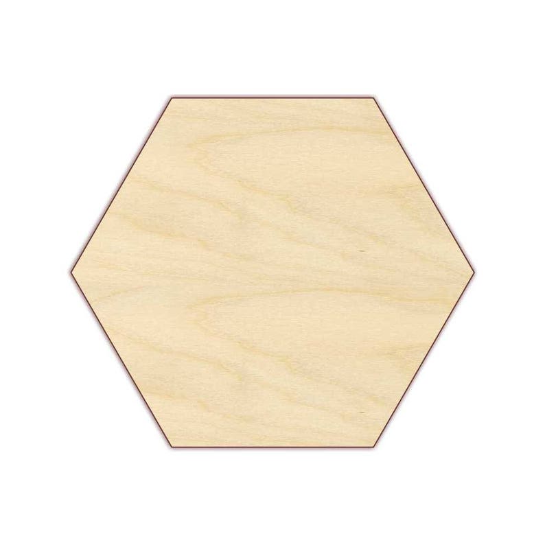 Hexagon Wood Hexagon Shape Unfinished Wooden Hexagons Etsy