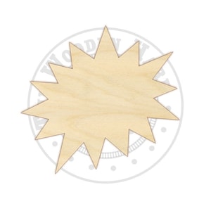 4&quot; - 11&quot; Star Burst Wood Cut Out - 170223 - Unfinished wood, Various sizes