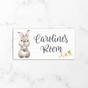 Bunny Sign, Kids Room Door Sign, Door Hanger Name Sign, Bedroom Sign