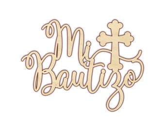 Mi Bautizo Sign - Unfinished Wood - 180198