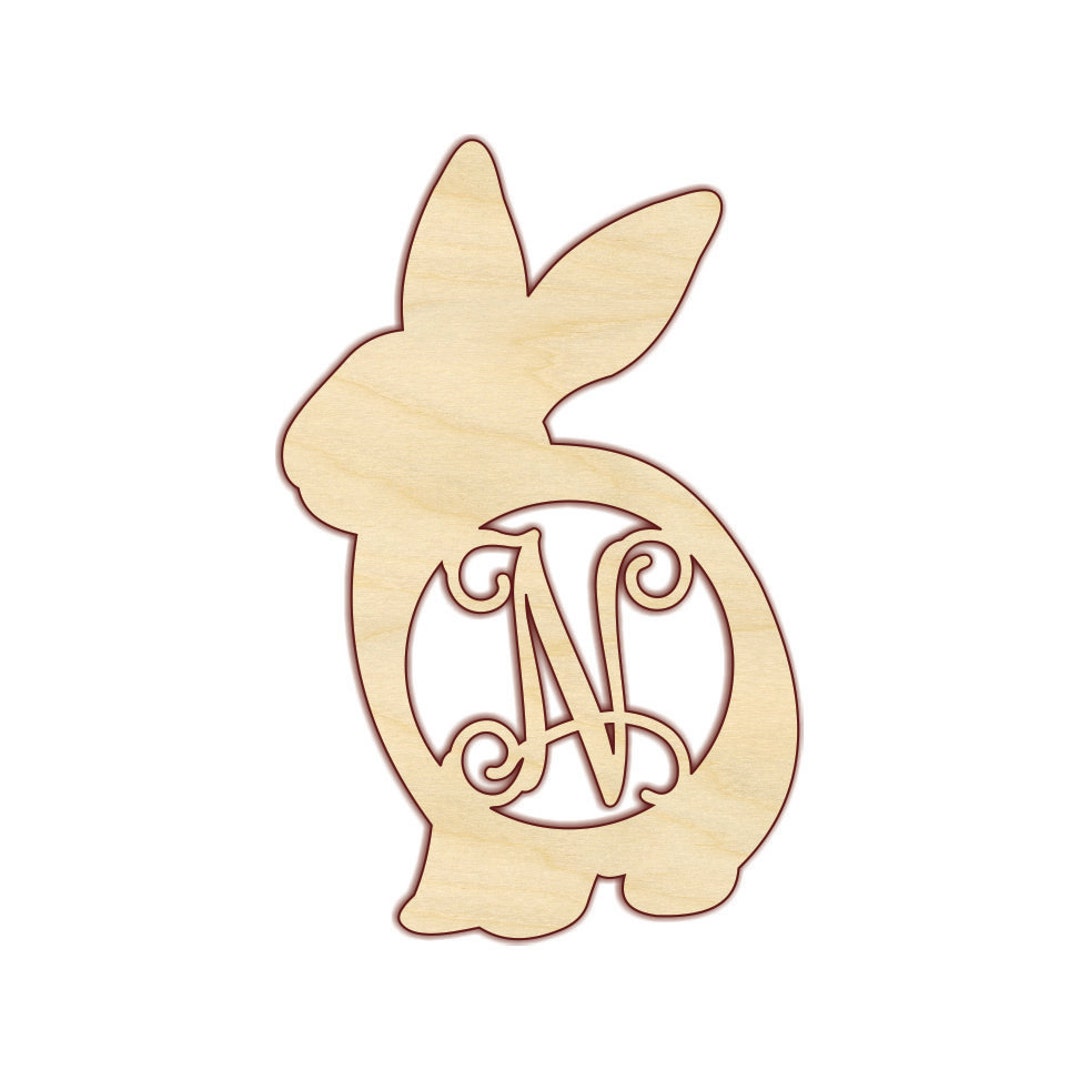16 24 Bunny Rabbit Vine Monogram 210126 Unfinished Wood - Etsy