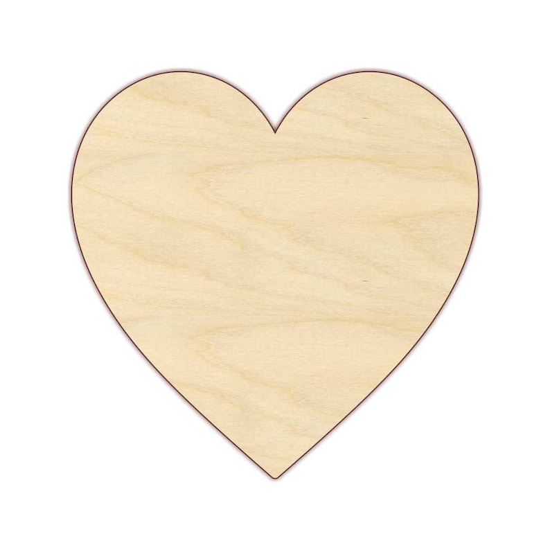 Heart Shape Cutout 170246 Unfinished wood Various sizes | Etsy
