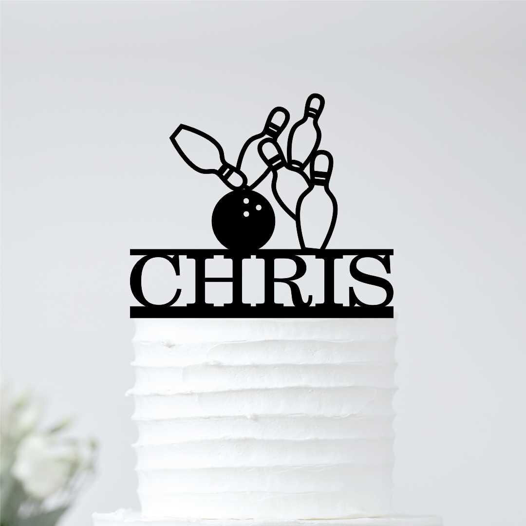 Bowling Keepsake Cake Topper Personalized Bowler Topper Birthday