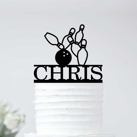 Bowling Keepsake Cake Topper Personalized Bowler Topper Etsy