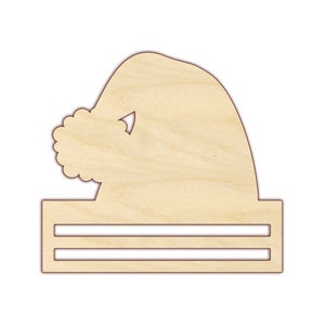 Santa Hat Wreath Rail -  Christmas Door Rail - Wreath Form - Unfinished Wood - 165118