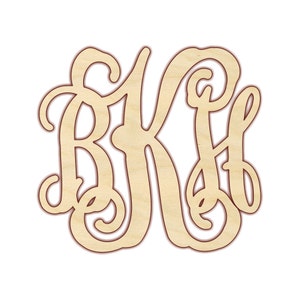 3 Letter Monogram - 3 Letter Wooden Monogram - Three Letter Monogram - Wood Monogram Letters - Wooden Monogram for Wall - 12-16&quot; - 150107