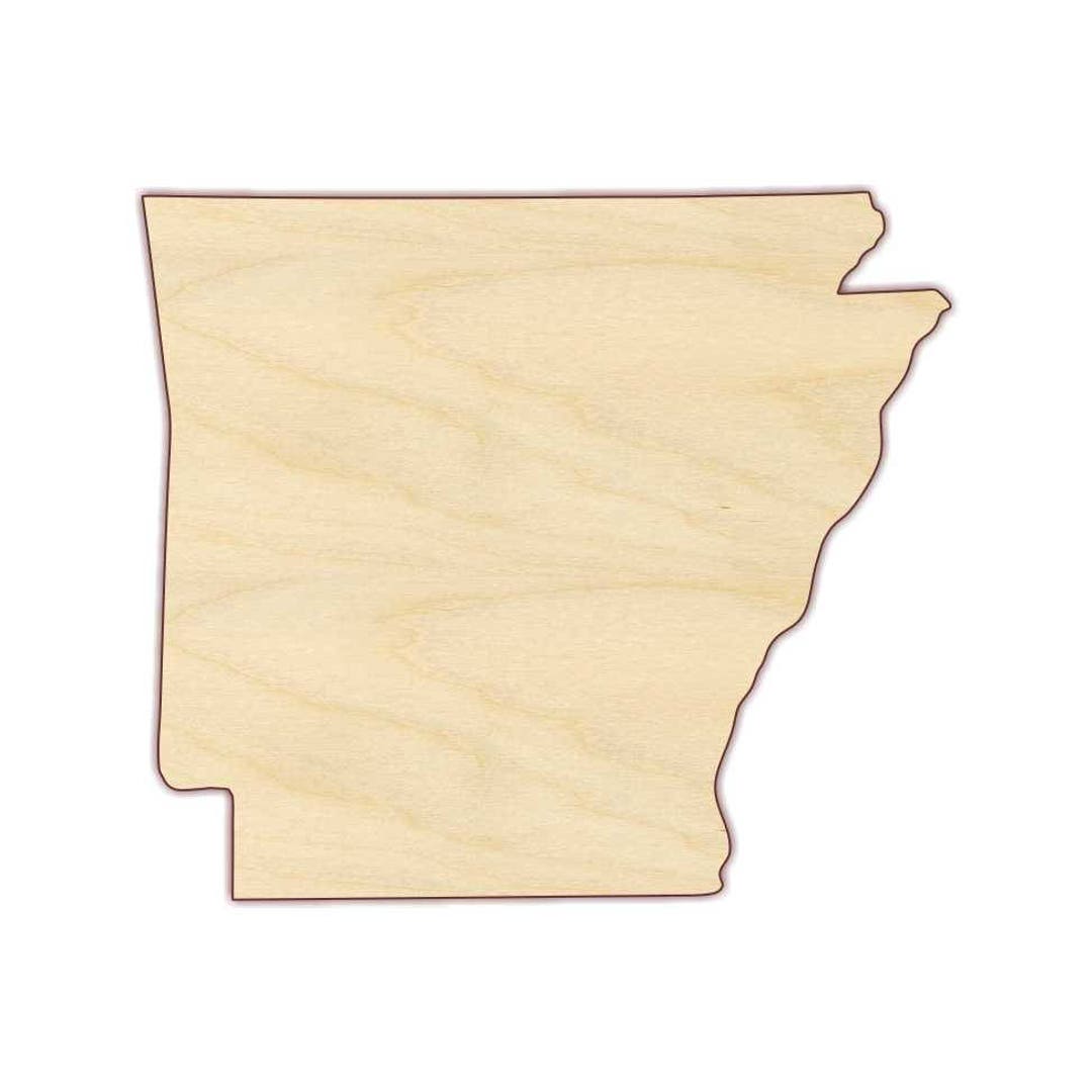 Arkansas State Shape - State of Arkansas - Unfinished Wood, Various ...